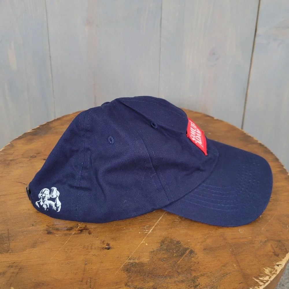 Samuel Adams Baseball Cap Mens OS Navy Blue Adjustable Logo Patch Dad Hat